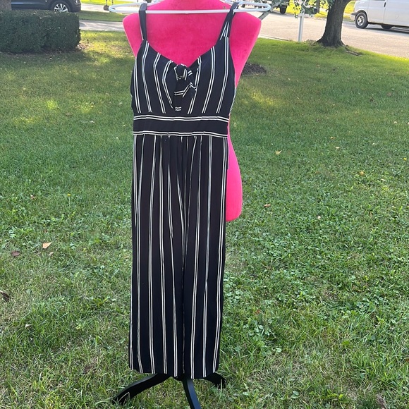 Velvet Torch Los Angeles black and white stripe sleeveless dress. Size L runs M - Picture 1 of 7